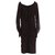 Dolce & Gabbana Robe froncée en mousseline de soie rouge et noire  ref.269773