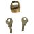 Hermès goldenes Stahlvorhängeschloss mit 2 Schlüssel Gold hardware  ref.269936