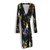 Diane Von Furstenberg Robe portefeuille noire à fleurs Julian Soie  ref.269981
