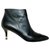 Klassische schwarze Chanel Stiefeletten Leder  ref.270005