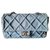 Chanel light blue medium flap bag Leather  ref.270215