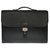 Sac à dépêches Herrliche Hermès-Herrentasche Versandtasche aus schwarzem Fjordleder mit silbernen Metallbeschlägen  ref.270239