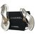 Chanel Gold Chain Strasssteine Leder Tanga Sandalen Silber Gold hardware Metall  ref.270341