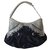 Christian Dior Handbags Black Grey Leather Cloth  ref.270521