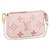 Louis Vuitton LV mini pochette accessoires Pink Leather  ref.270857