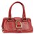 Céline CELINE Leather Hand Bag Red Auth rd662  ref.271179