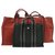 Hermès HERMES Fourre Tout PM MM Hand Bag Black Red 3Set Cotton Auth ar3120  ref.271490