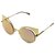 Fendi FF 0177 001 Eyeshine Yellow Gold Metal Cat-Eye Gold Mirror Lens Sunglasses Golden  ref.271958