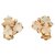 Dior White and golden leaves earrings Gold hardware Gold-plated  ref.272010