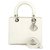 Cartable Dior Lady Dior en cuir blanc Veau façon poulain Écru  ref.272360