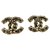 Chanel Aretes Negro Dorado Metal  ref.272991