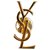 Yves Saint Laurent Pin YSL Dourado Metal  ref.273184