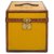 Splendid Louis Vuitton Hat Trunk in orange Vuittonite, leather and solid brass years 1920/1930 Cloth  ref.273892