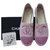 Chanel Pink Canvas CC Logo Espadrilles Sz 38 Cloth  ref.273328