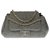 Timeless Schöne Akkordeontasche Chanel Classic aus teilweise gesteppter grauer Wolle, Garniture en métal argenté  ref.273932