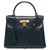 Hermès Splendida borsa Hermes Kelly 28 tracolla in pelle box blu navy, finiture in metallo placcato oro  ref.274240