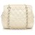Chanel White CC Kaviar Leder Einkaufstasche Weiß Roh Metall  ref.274482