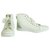 Louis Vuitton Punchy Empreinte Leather High Top Sneakers Ivory off White sz 37,5 Cream Suede  ref.275025