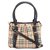 Burberry Brown Haymarket Check Canvas Satchel Multiple colors Beige Leather Cloth Pony-style calfskin Cloth  ref.275095