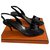 Oran Hermès Sandale Night Satin Cuir Noir  ref.275156