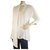 Dondup Off White Ecru 100% Silk Long Blouse Top with Scarf size 42 Beige  ref.275159