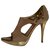 Dior Peeptoes with cut outs Golden Taupe Leather  ref.275616