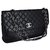 Chanel Jumbo Quilted Flap Bag Zeitlos Schwarz Leder  ref.275673