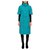Vestido feminino Chanel de lã com gola enrolada azul Azul claro Casimira Poliamida  ref.275676