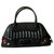 Dior Handbags Black Dark grey Leather Cloth  ref.275880