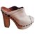 Chanel Clogs Beige Leather  ref.275929