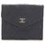 Petit portefeuille Chanel en cuir noir Wild Stitch Veau façon poulain  ref.276168