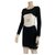 Vestido de manga larga con logo ajustado de Chanel Negro Lana  ref.276244
