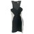 Autre Marque Mason leather yoke dress Black White Elastane Rayon  ref.276374