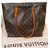 Louis Vuitton Cabas Mezzo Braun Beige Leder Tuch  ref.276639