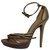 Burberry Muted gold high heeled sandals Golden Metallic Bronze Leather  ref.276799