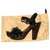 Burberry sandali Nero Marrone scuro Pelle verniciata Legno  ref.277060