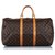 Louis Vuitton Brown-Monogramm-Keepall 50 Braun Leder Leinwand  ref.277272