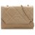 Chanel Brown CC Timeless Lambskin Leather Flap Bag Beige  ref.277318