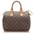 Louis Vuitton Brown Monogram Speedy 25 Dark brown Leather Cloth  ref.277319