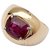 inconnue anillo de oro rosa abombado, rubí ovalado pesado 2.53 quilates.  ref.277433
