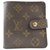 Louis Vuitton Compact zip Marrom Lona  ref.277464