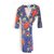 Diane Von Furstenberg Robe portefeuille bleue à fleurs Soie  ref.277475