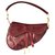 Dior Mini saddle Red Patent leather  ref.277883