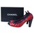 Escarpins en cuir verni rouge Chanel Talons Chaussures Sz 39 Cuir vernis Multicolore  ref.277999