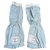 Chanel Pantalones, polainas Blanco Azul claro Algodón  ref.278339