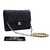 Wallet On Chain Portafoglio CHANEL piccolo in caviale con borsa a tracolla nera a catena WOC Nero Pelle  ref.278390