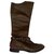 Tod's brown leather riding boots  ref.278489