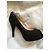 Stuart Weitzman Logo Lille Kiesel Leder Peeptoes Schwarz - Ansicht 6