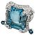 Anello Edouard Nahum "Sterina" in oro bianco, diamanti e topazio - vista 10