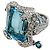 Anello Edouard Nahum "Sterina" in oro bianco, diamanti e topazio - vista 9
